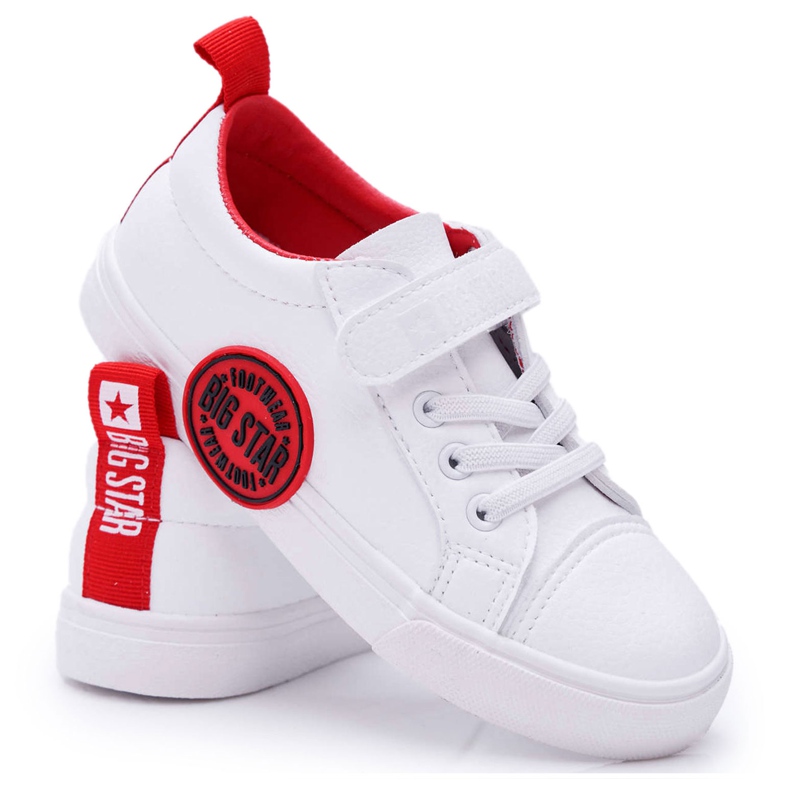 Barns sneakers Barn Big Star With Velcro White FF374088 vit röd