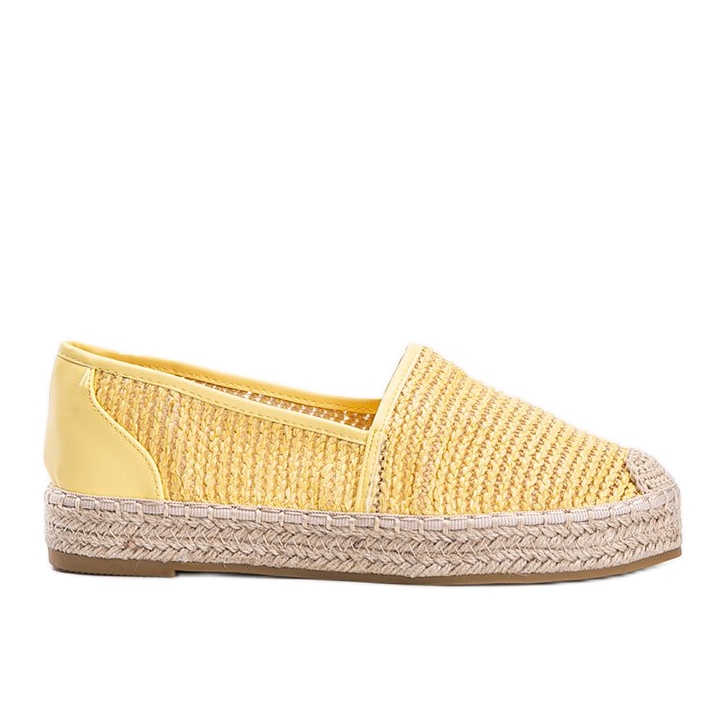 Carly gula vävda espadriller