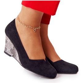 Pumpar på kil Sergio Leone PB767 Snake Black svart