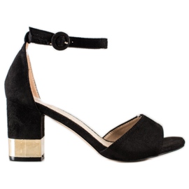 Filippo Sandaler med dekorativ häl svart