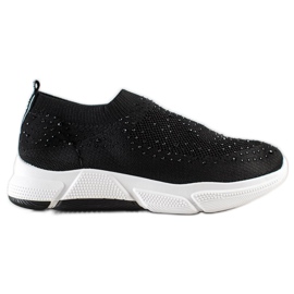 Bella Paris Slip-on sneakers med kristaller svart