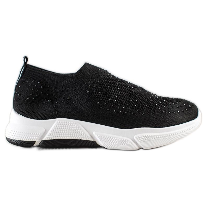 Bella Paris Slip-on sneakers med kristaller svart