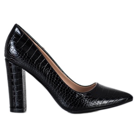 Diamantique Snake Print Pumps svart