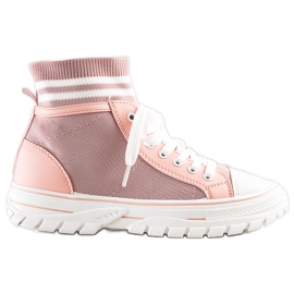 SHELOVET Snygga slip-on sneakers rosa