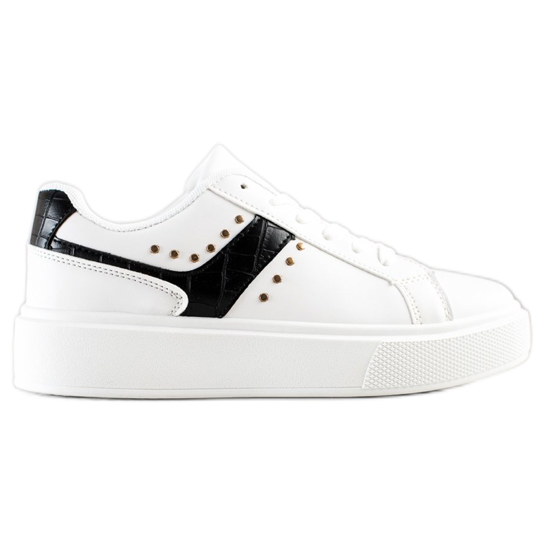 SHELOVET Casual Eco Leather Sneakers vit svart