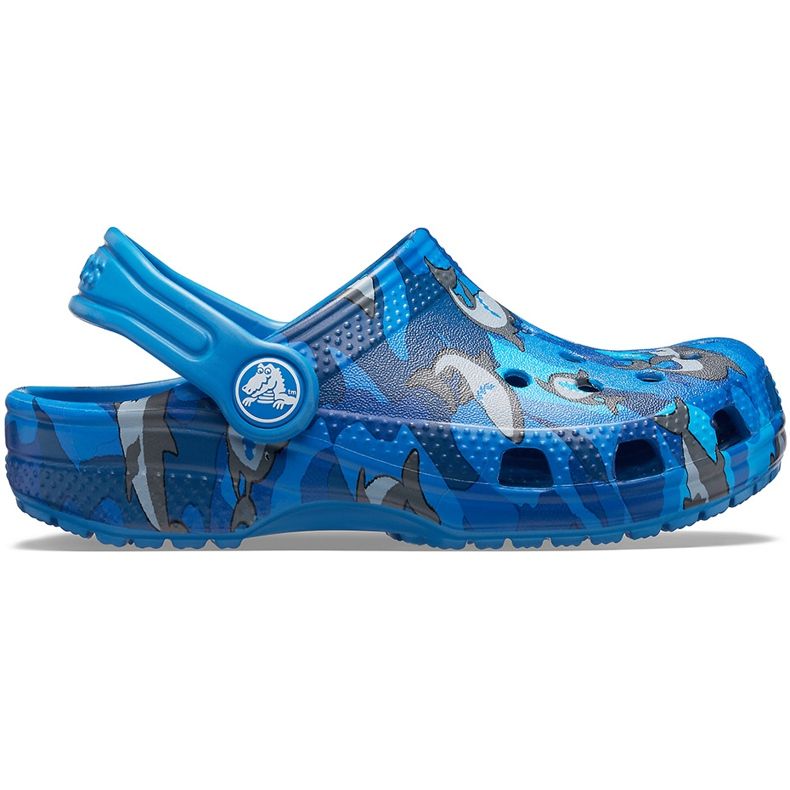 Crocs barn Classic Shark Clog blå 206147 4KI