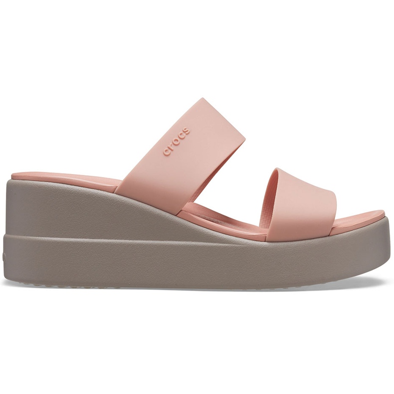 Crocs Tofflor Brooklyn Mid Wedge Rosa-Beige 206219 6RL