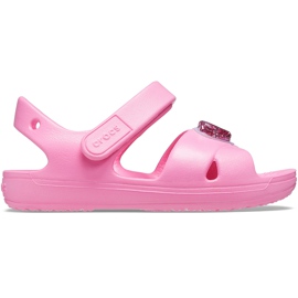 Crocs barn sandaler Classic Cross Strap Charm rosa 206947 669