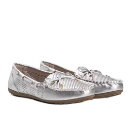 Silver loafers gjorda av ekoläder, öppet Esther