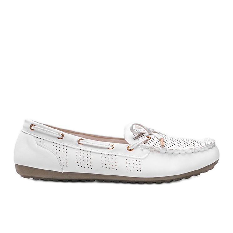 Vita loafers tillverkade av ekoläder, öppet Esther