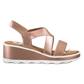 Weide Shiny Wedge Sandals gyllene