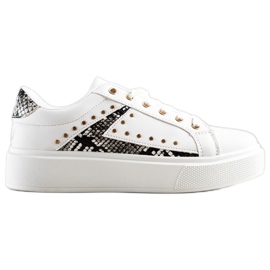 SHELOVET Vita sneakers på plattformen svart