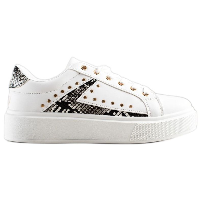 SHELOVET Vita sneakers på plattformen svart