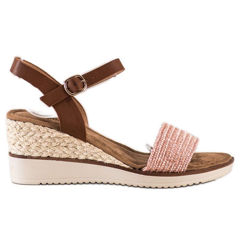 Evento Lätta flätade sandaler brun rosa