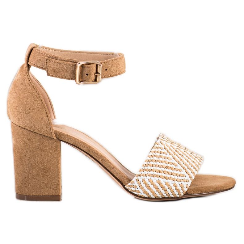 Evento Flätade högklackade sandaler beige