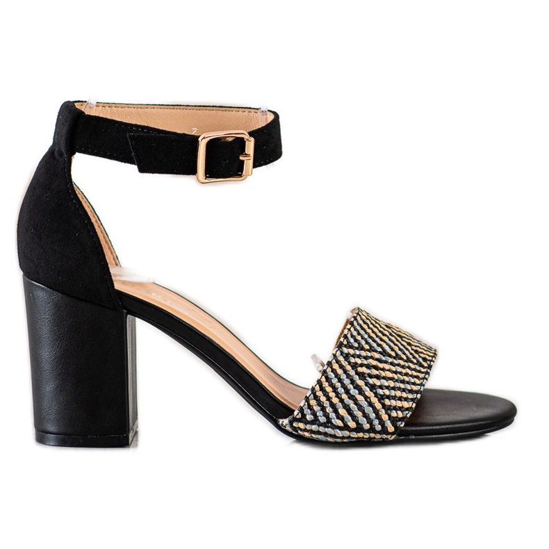 Evento Flätade högklackade sandaler beige svart