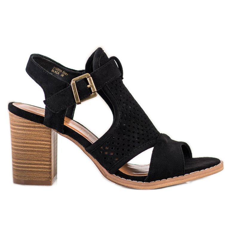 Evento Openwork sandaler på våren svart