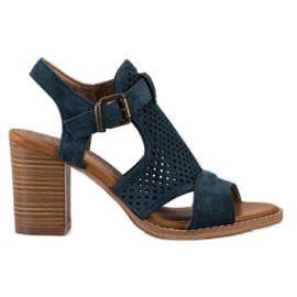 Evento Openwork sandaler på våren mångfärgad blå grön