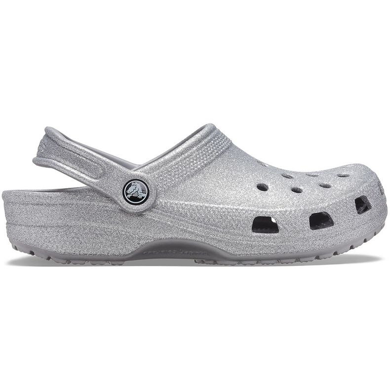 Silver Crocs Classic Glitter Clog Dam 205942 040 silver-