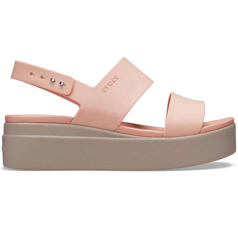 Crocs sandaler för kvinnor Brooklyn Low Wedge rosa-beige 206453 6RT