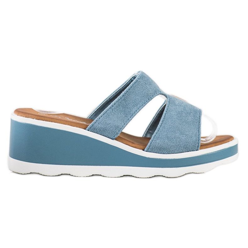 Weide Sandaler med kil blå