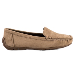 SHELOVET Beige loafers med mocka