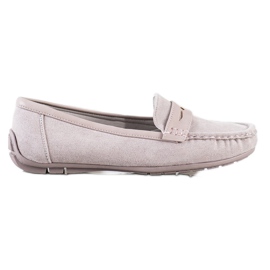 SHELOVET Bekväma gråa mockasiner