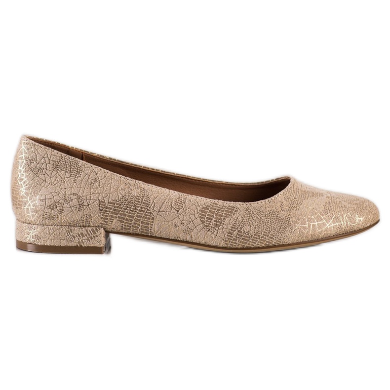 Sergio Leone BL625 Flat Heel Ballerinas beige gyllene