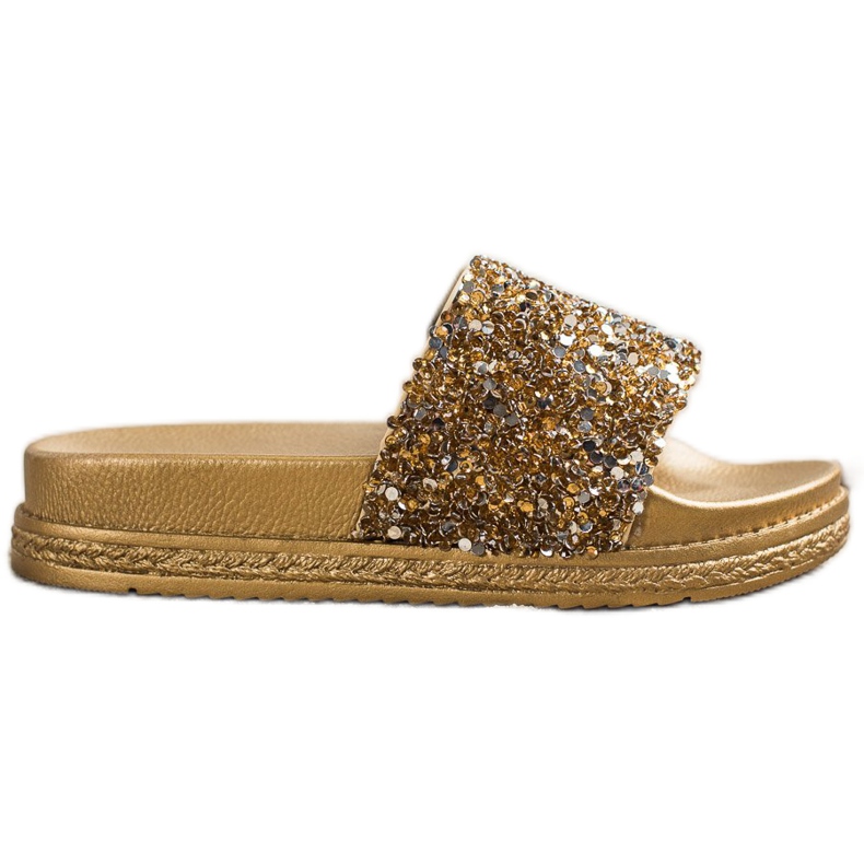 Seastar Trendiga tofflor på plattformen silver- gyllene