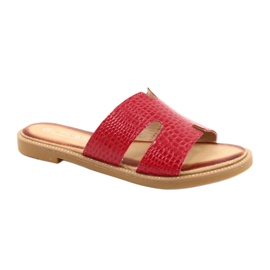 Filippo Kvinnors glänsande röda lackerade flip flops