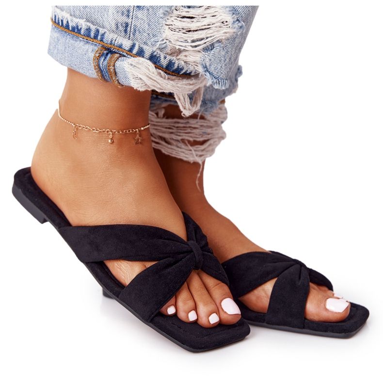 PS1 Dam Velour Black Tofflor Vanilla Sky svart