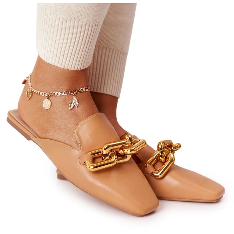 PS1 Tofflor Med Uppers And Chain Camel Call On Me brun gyllene