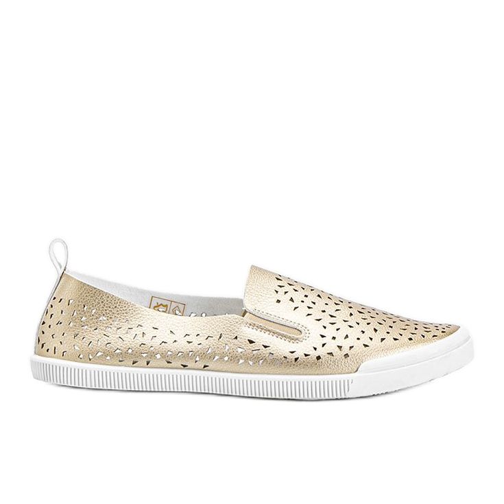 Maegan golden openwork sneakers gyllene