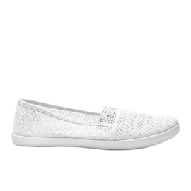 Vita genomskinliga sneakers med Annabella cubic zirconia