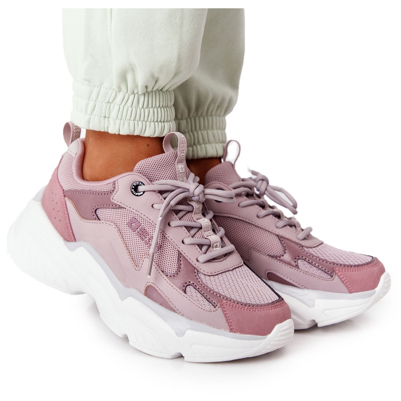 Kvinnors sportskor Memory Foam Big Star HH274258 Violet violett rosa