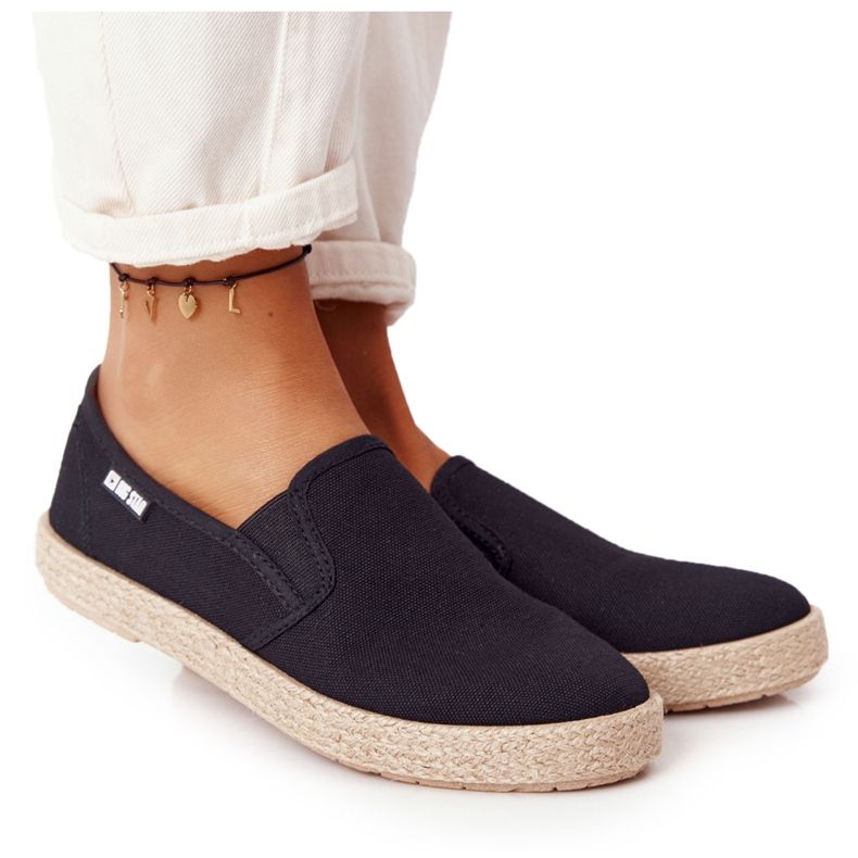 Svart Espadrilles på en flätad sula Big Star DD274017