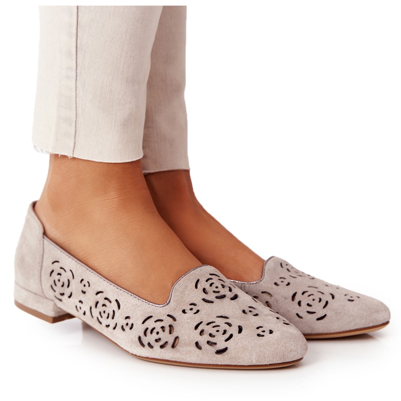 Openwork Loafers Sergio Leone BL627 Cappuccino beige