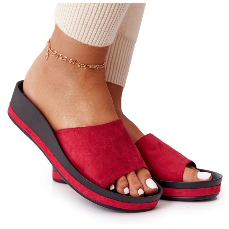 Tofflor På Kil Vinceza 21-17113 Röd svart