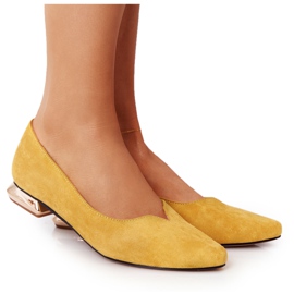 Gula loafers på guldklackar Vinceza 21-10601