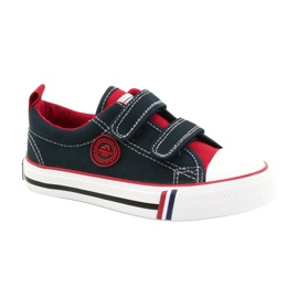 American Children's American Club LH62 Marinblå sneakers röd