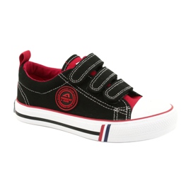 American Children's Sneakers With Velcro American Club LH61 Svart-Röd