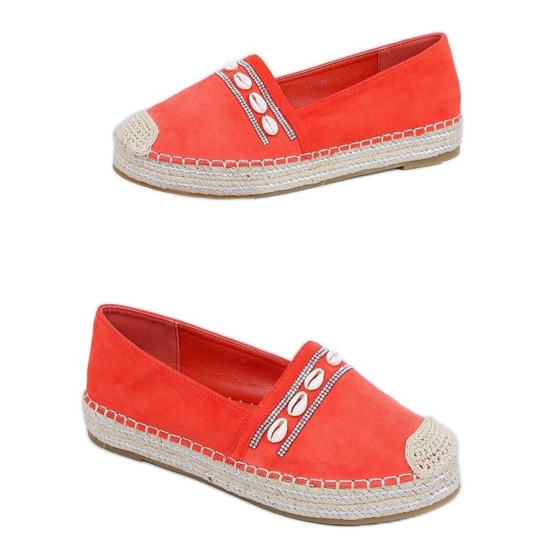 Orange espadriller med skal 6771 Orange
