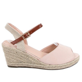Öppen tå espadrilles beige 77-207 Naken brun