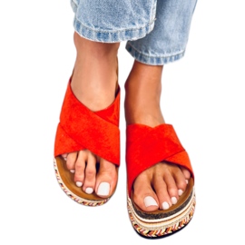 Orange kork tofflor LS016 Orange