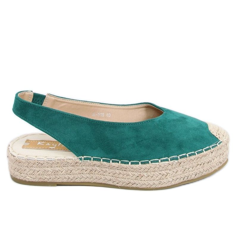 Gröna espadriller med öppna klackar M-518 Grön