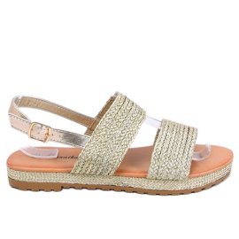 Guld WL1593 Guldflätade sandaler gyllene