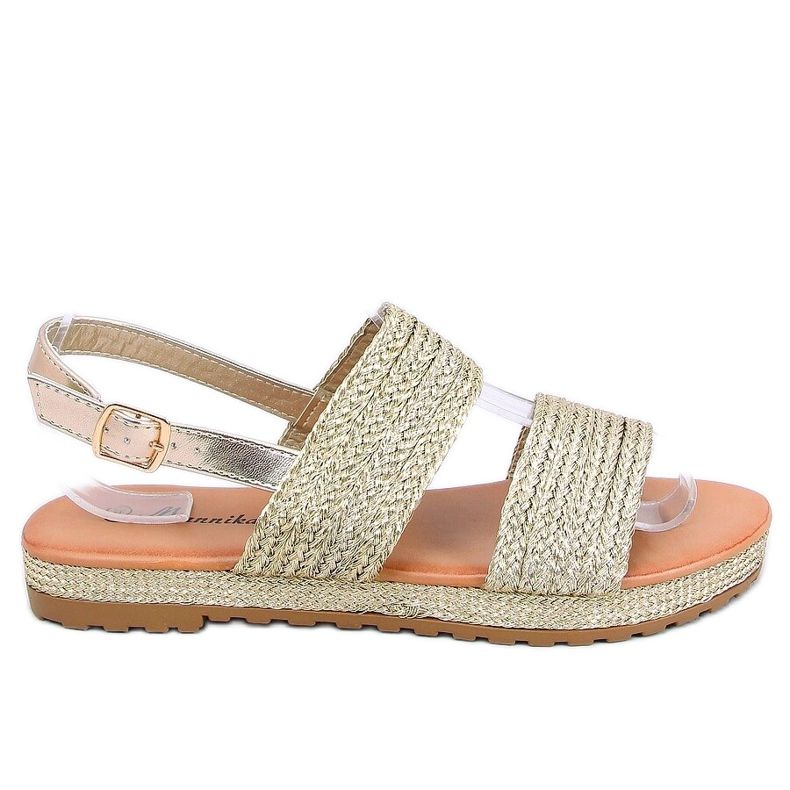 Guld WL1593 Guldflätade sandaler gyllene