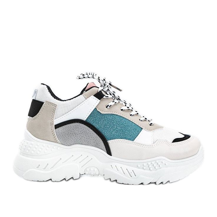 Beige sneakers med en tjock Joana -sula