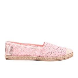 Mandys rosa tyg espadriller