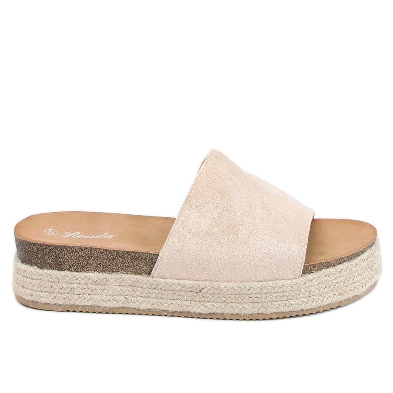 Beige espadrilles tofflor 10-215 Beige
